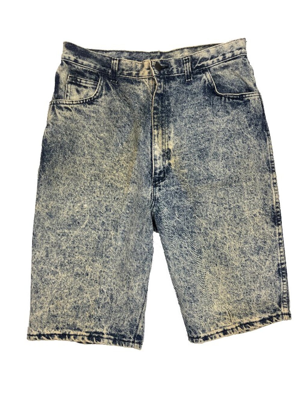 Vintage Acid Wash USA Mom Jeans Bermuda 80's High Rise Shorts Womens 16 / 30